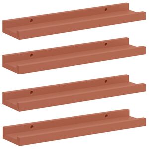 vidaXL Wall Shelf 4 pcs Red 40 x 9 x 3 cm Engineered Wood