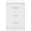 vidaXL Bedside Cabinet High Gloss White 38x35x56 cm Engineered Wood