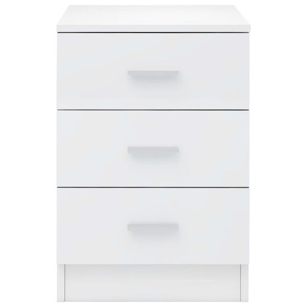vidaXL Bedside Cabinet High Gloss White 38x35x56 cm Engineered Wood