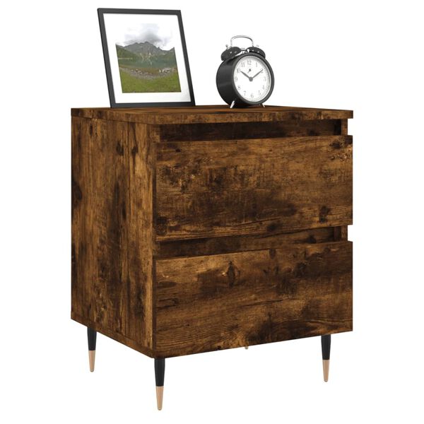 vidaXL Bedside Cabinets 2 pcs Smoked Oak 40x35x50 cm Engineered Wood