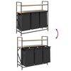 vidaXL Laundry Basket 3 Compartments with Shelves Sonoma Oak