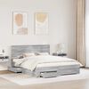vidaXL Bed Frame with Drawer Grey Sonoma 160 x 200 cm Engineered Wood