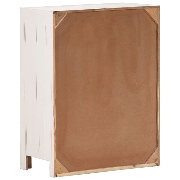 vidaXL Drawer Cabinet White 58x30x75 cm Solid Acacia Wood