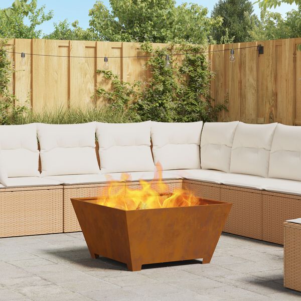 vidaXL Fire Pit Brown 80 x 80 x 40 cm Steel