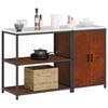 vidaXL Kitchen Storage Set with Shelf 2 pcs Rusty Weathering Steel