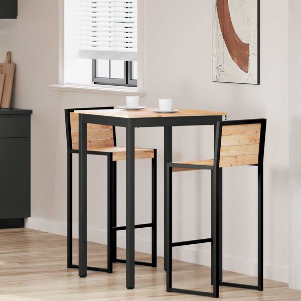 vidaXL Bar Table Natural 70 x 70 x 105 cm Solid Pine Wood