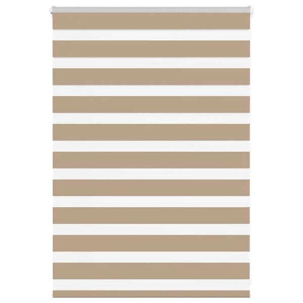 vidaXL Zebra Blind Sand Brown 115x100 cm Fabric Width 110.9 cm Polyester