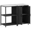 vidaXL Kitchen Storage Set with Shelf 2 pcs Black Cold-rolled Steel