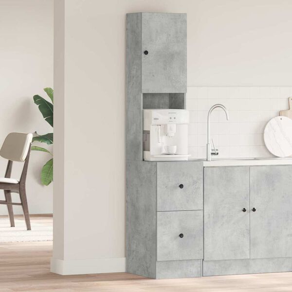 vidaXL Kitchen Cabinet with Door Grey 35 x 50 x 180 cm Engineered Wood