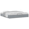 vidaXL Ottoman Bed Frame without Mattress Light Grey Super King Fabric