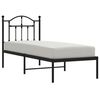 vidaXL Metal Bed Frame without Mattress with Headboard Black 75x190cm