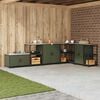 vidaXL Kitchen Storage with Shelf Olive Green 90 x 50 x 53 cm Steel