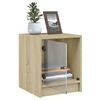 vidaXL Bedside Cabinets with Glass Doors 2 pcs Sonoma Oak 35x37x42 cm