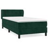 vidaXL Box Spring Bed with Mattress Dark Green 100x200 cm Velvet