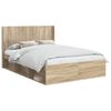 vidaXL Bed Frame with Storage and Headboard 2 pcs Engineered Wood