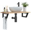 vidaXL Basin Shelf Wall Mounted Steel and Solid Wood Acacia
