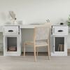 vidaXL Desk with Cabinet White Engineered Wood