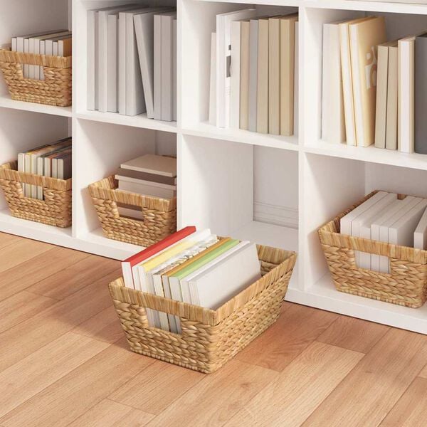 vidaXL Storage Baskets 2 pcs Natural 38 x 28 x 15 cm Water hyacinth