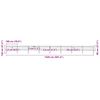 vidaXL Garden Fence with Hoop Top Steel 1426x80 cm Black