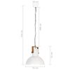 vidaXL Industrial Hanging Lamp 25 W White Round Mango Wood 52 cm E27