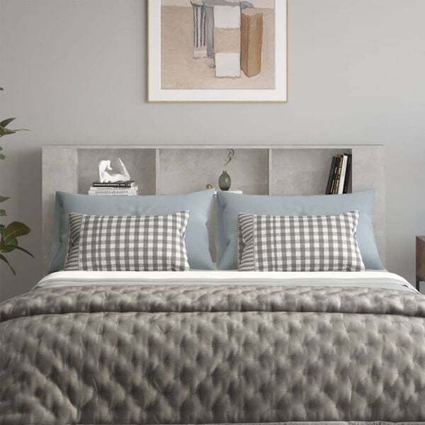 vidaXL Headboard Cabinet Concrete Grey 180x18.5x104.5 cm