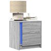vidaXL Bedside Cabinets with LED Lights 2 pcs Grey Sonoma Engineered Wood
