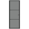 vidaXL Interior Door 76x201.5 cm Black ESG Glass and Aluminium