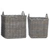 vidaXL Planter Basket with Storage 2 pcs Grey Lacak Rattan