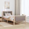vidaXL Bed frame Brown and taupe 90 x 200 cm Solid pine wood