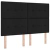 vidaXL LED Headboard with LED Strip Lights Manual Black 144 cm Fabric
