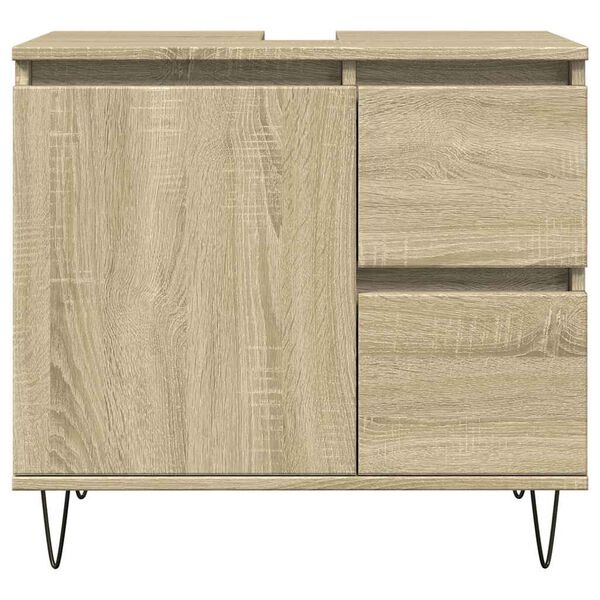 vidaXL Bathroom Cabinet Sonoma Oak 65x33x60 cm Engineered Wood
