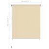 vidaXL Outdoor Roller Blind Cream 80x230 cm HDPE