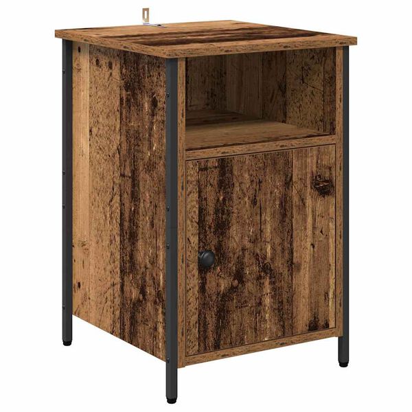 vidaXL Bedside Cabinet Old Wood 40 x 42 x 60 cm Engineered Wood
