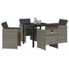 vidaXL Garden Dining Set 5 pcs Grey Poly Rattan