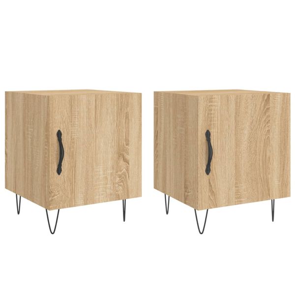 vidaXL Bedside Cabinets 2 pcs Sonoma Oak 40x40x50 cm Engineered Wood