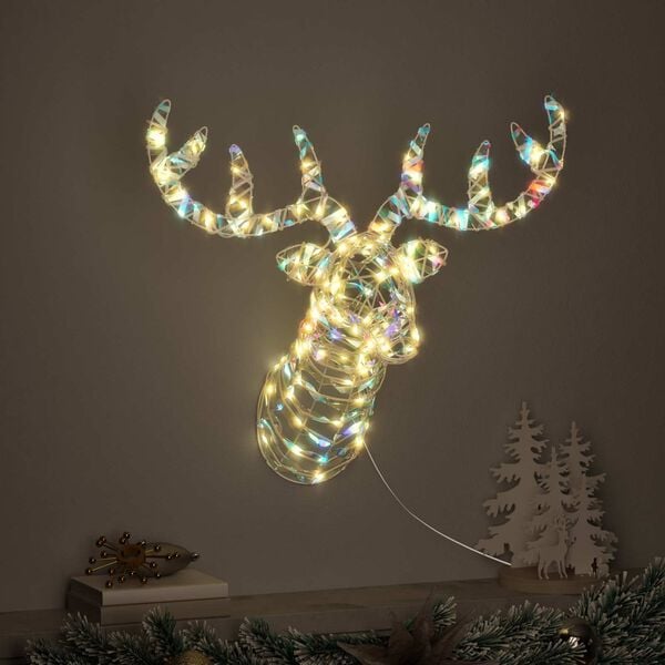 vidaXL Reindeer Pull Sleigh Warm white 68 x 36.5 x62.5 cm PET