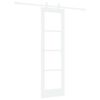 vidaXL Sliding Door White 61 x 198.5 cm Solid Pine Wood and Glass