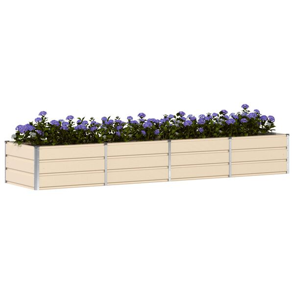 vidaXL Planter Ivory 320 x 80 x 45 cm Steel