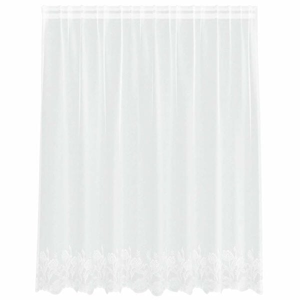 vidaXL Lace Curtain with Curtains Floral White 140 x 200 cm Polyester