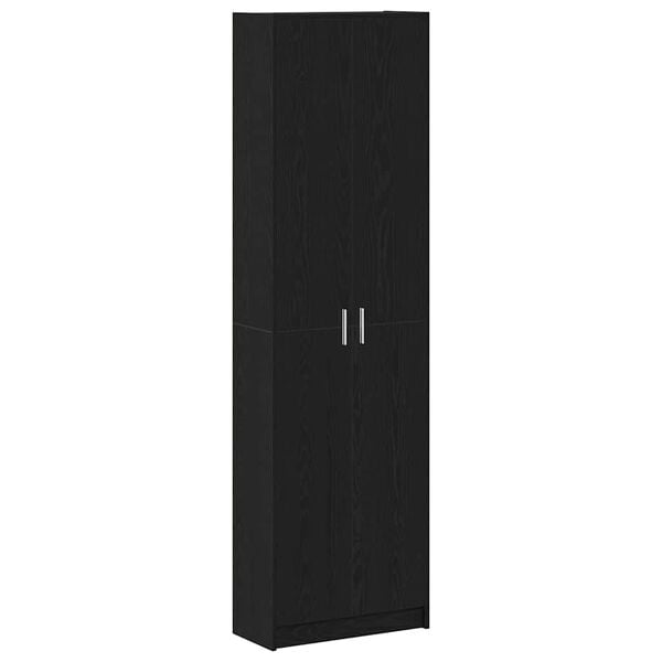 vidaXL Wardrobe with Shelf Black Oak 55 x 25 x 189 cm Engineered Wood