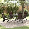 vidaXL Garden Dining Set Height-Adjustable 5 pcs Brown Poly rattan
