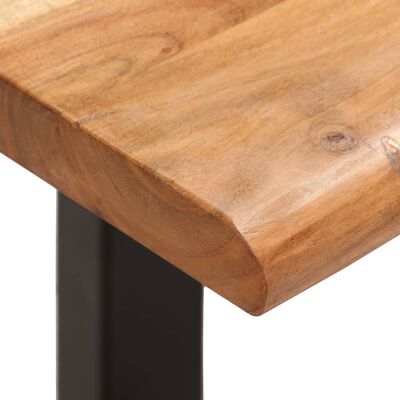 vidaXL Live Edge Bench 160 cm Solid Acacia Wood and Steel