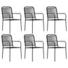 vidaXL 7 Piece Garden Dining Set Black Glass and Steel