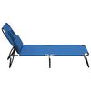 vidaXL Folding Sun Lounger Blue Oxford Fabric&Powder-coated Steel