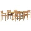 vidaXL Garden Dining Set 7 pcs Brown Solid Teak Wood