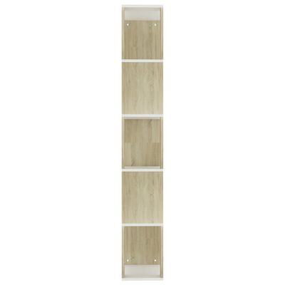 vidaXL Book Cabinet/Room Divider White and Sonoma Oak 45x24x159 cm Engineered Wood