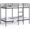 vidaXL Bunk Bed without Mattress Black 90x200 cm Steel