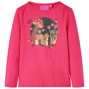 vidaXL Kids' T-shirt with Long Sleeves Bright Pink 104