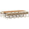 vidaXL 13 Piece Garden Dining Set with Cushions Beige Poly Rattan