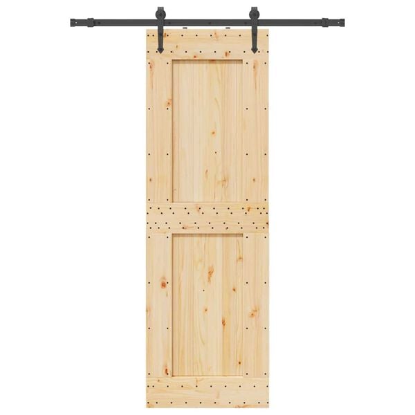 vidaXL Sliding Door with Hardware Set 70x210 cm Solid Wood Pine